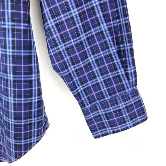 David Donahue Long Sleeve Button Up Shirt Men's XL Plaid 100% Cotton Workwear - Picture 2 of 12